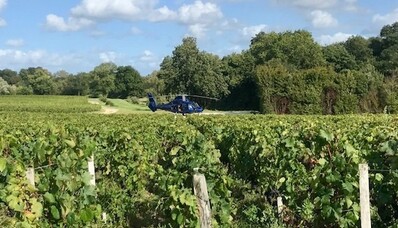 Entdeckung der Weinberge mit dem Hubschrauber