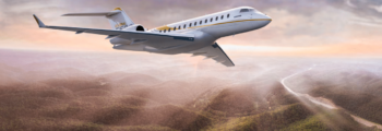 Location jet privé : G5500 volant au-dessus des montagnes.