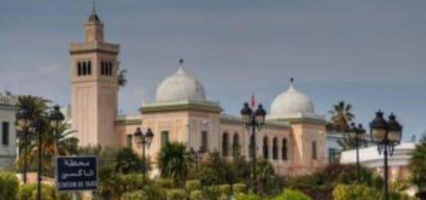 Privatjet mieten Tunis-Karthago: Mosquée élégante entourée de verdure.