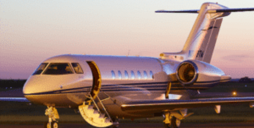 location de jet privé : Hawker 4000 au coucher du soleil