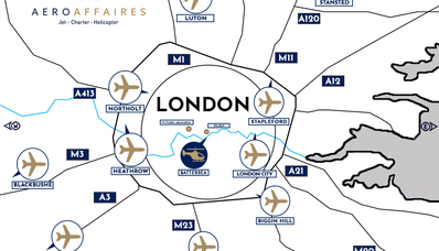 Wo kann man in London mit dem Privatjet landen?