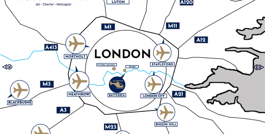 Carte aéroports Londres