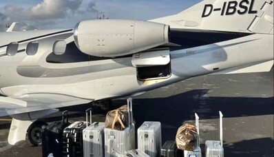 Privatflugzeug und Reisegepäck